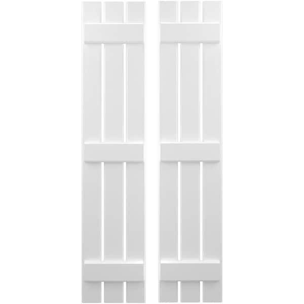 Ekena Millwork Americraft 3-Board, 3 Batten Exterior Real Wood Spaced Board-n-Batten Shutters, ARW401SB311X69WHH, PR ARW401SB311X69WHH - main